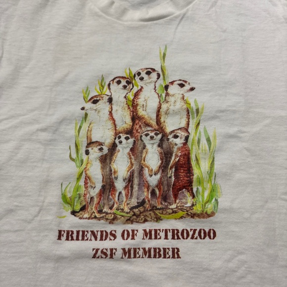 Vintage Meerkats Tee Metro Zoo Nature Animal T Shirt - Picture 5 of 6